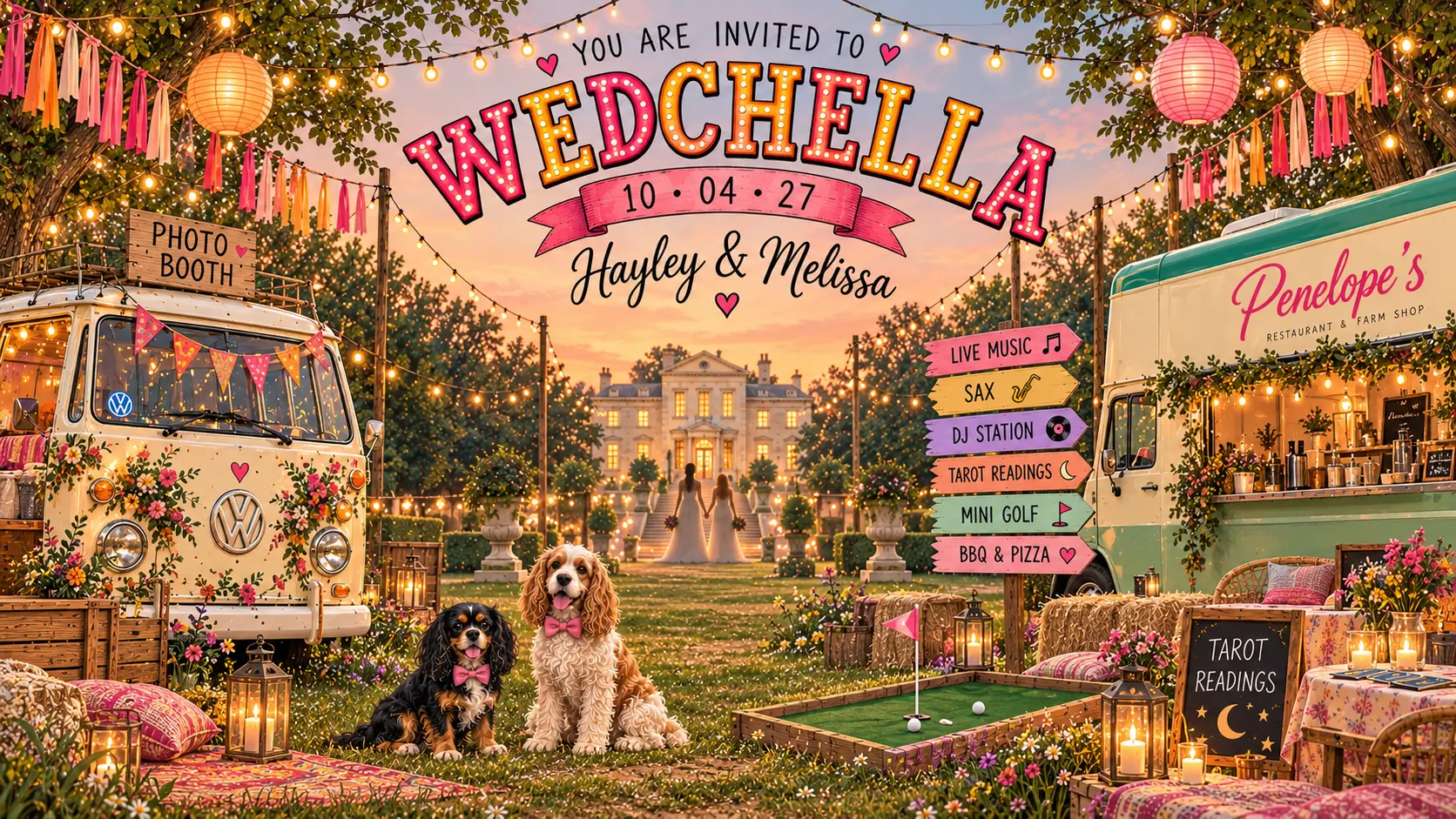 Wedchella invitation – Hayley & Melissa, 10.04.27